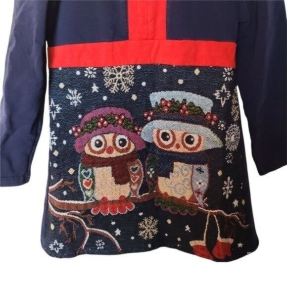 Maggie Peggy MikkoKids Dress Owl Winter Holiday Tapestry Lined size 7 Girls - Picture 5 of 7